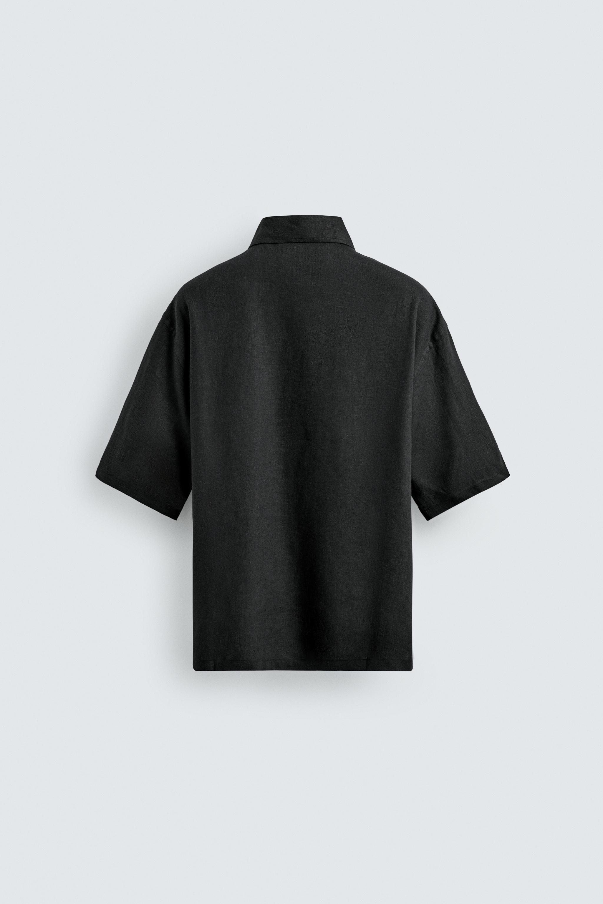 REGULAR FIT LINEN - VISCOSE POLO SHIRT